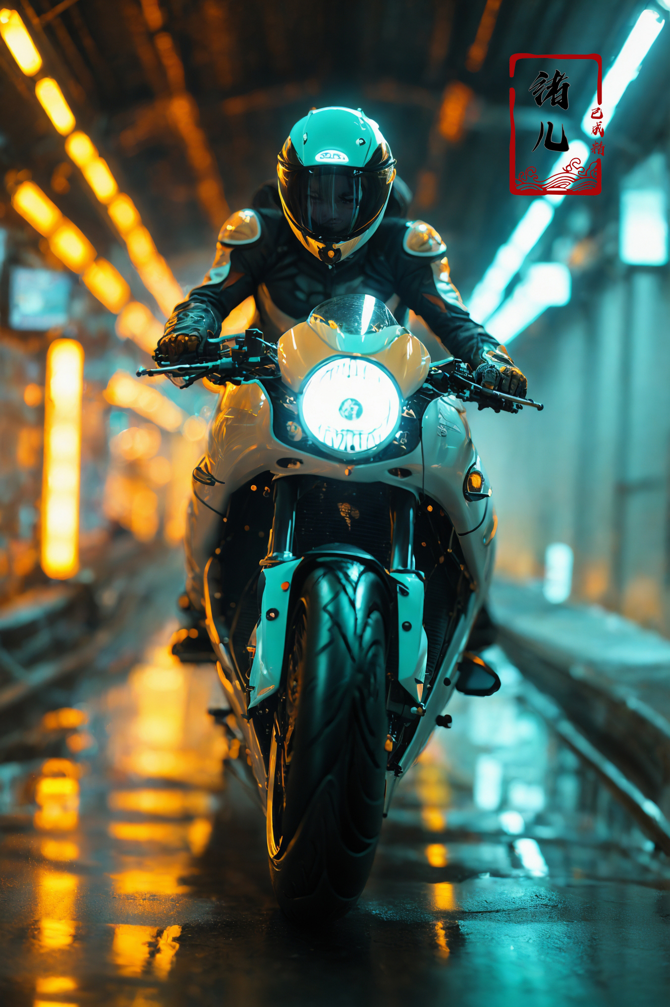 606247209521969975-1756406187-xuer future motorcycle,_dark turquoise and light gold,_(glowing, neon lights_1.2),__lora_绪儿-摩托车 xuer future motorcycle_0.8_.jpg